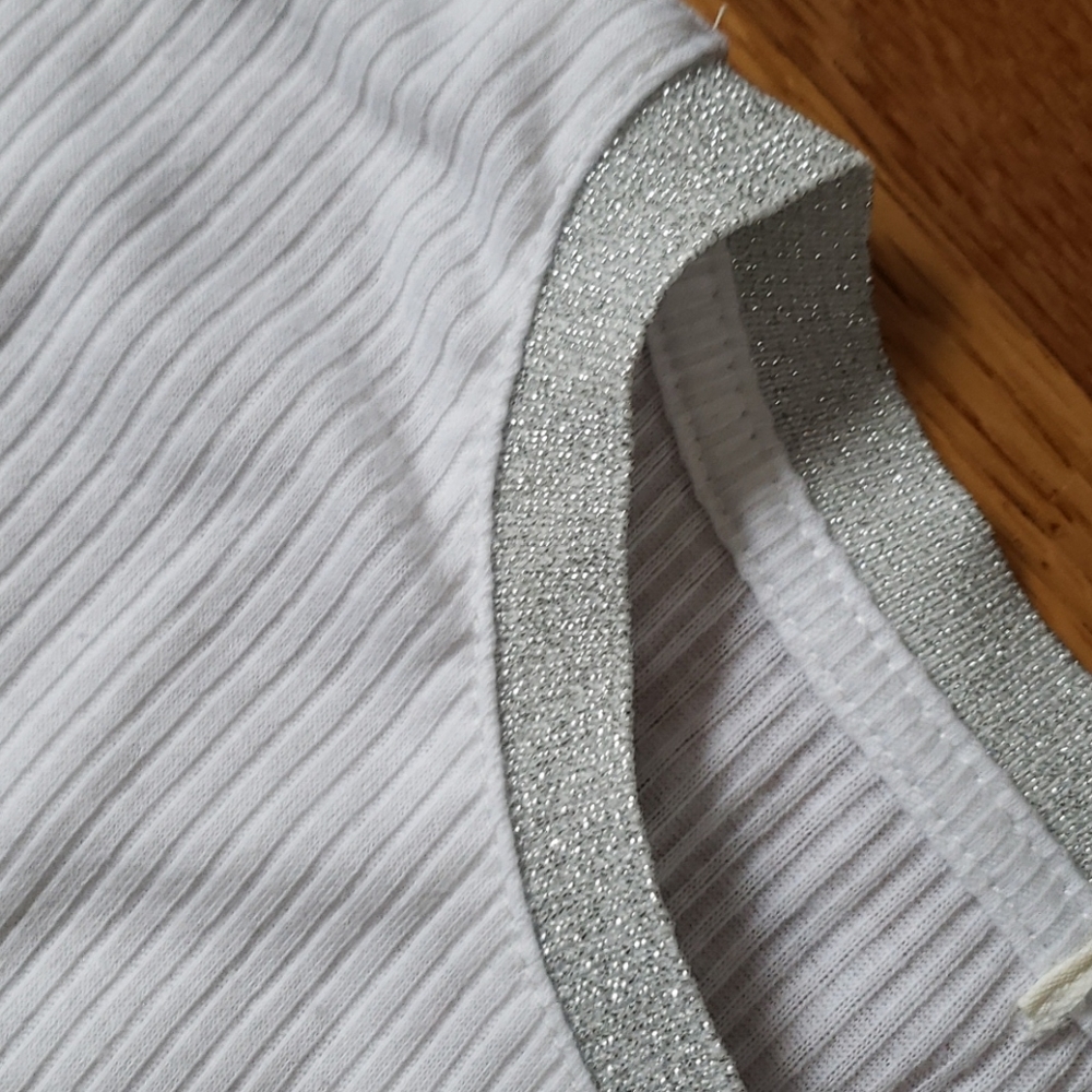White Ribbed Crop Top - Picture 2 of 2